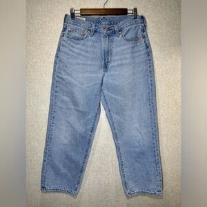 Levi’s Premium Big E Stay Loose Cropped Light Wash Baggy Wide Leg Jeans Size 30